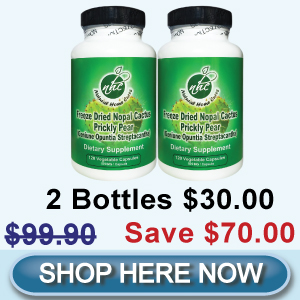 First Time Client Special (2N) - Buy 1 Bottle Get 1 Bottle Free - Freeze Dried Nopal Cactus (500 mg / 120 Capsules)